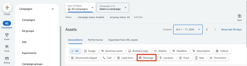 Add WhatsApp to Google Ads