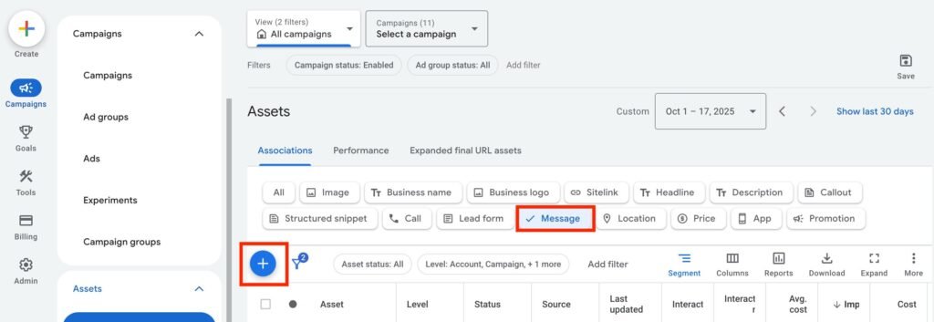 Add WhatsApp to Google Ads
