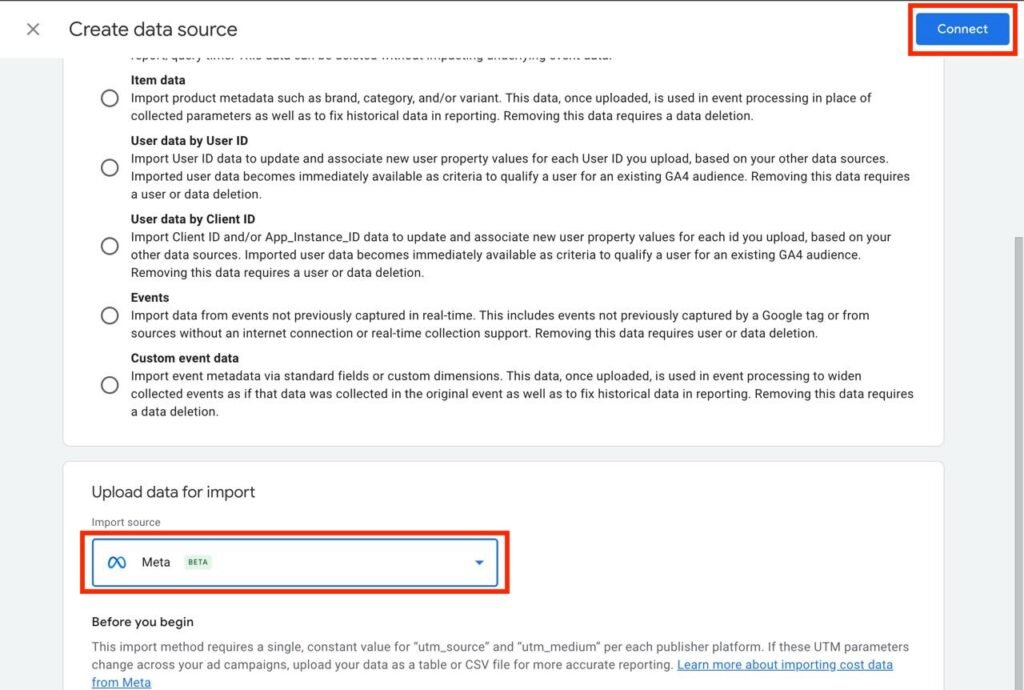 Import Cost Data from Meta Ads and TikTok Ads in Google Analytics 4